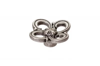 Ручка-кнопка,отделка старое серебро с блеском