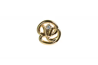 Ручка-кнопка, отделка золото глянец + горный хрусталь