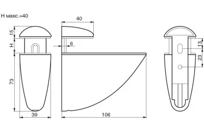 Менсолодержатель "Пеликан", отделка старая бронза, большой, комплект 2 штуки