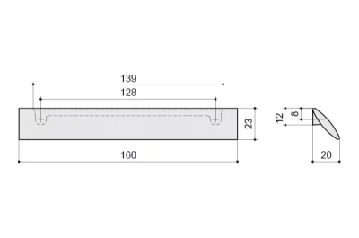 Ручка-скоба 128мм, отделка никель матовый