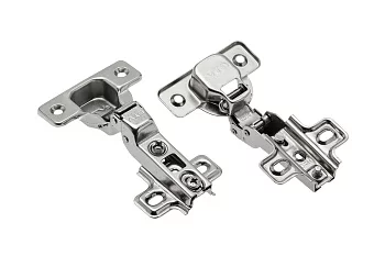 GTV: Петля полунакладная GTV Ø35 с ответной планкой H=0 с евро шурупом, сверление - 45мм вес-60 гр. ZP-BICN080ZE