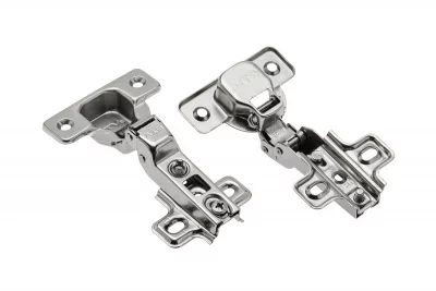 GTV: Петля полунакладная GTV Ø35 с ответной планкой H=0 с евро шурупом, сверление - 45мм вес-60 гр. ZP-BICN080ZE