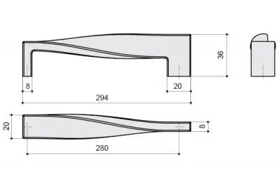 Ручка-скоба 280мм, отделка хром глянец