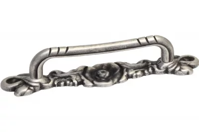 Ручка-скоба 96мм, отделка серебро античное