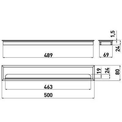 GTV: Пропуск для кабеля Мерида 80x500 черный LB-80X500-20
