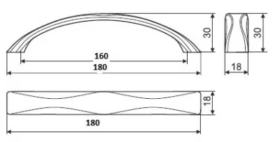 Gamet: Ручка металлическая модерн - UU13-0160-G0004