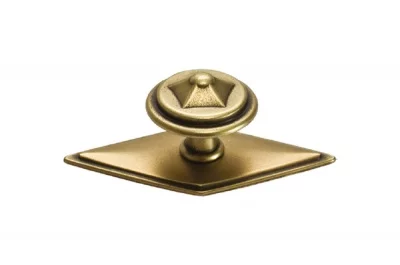 Ручка-кнопка с накладкой, отделка бронза матовая