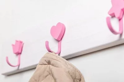 GTV: Крючок мебельный WM-HEART сердце, розовый: WM-HEART-RZ