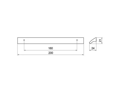 Профиль-ручка 160мм, хром