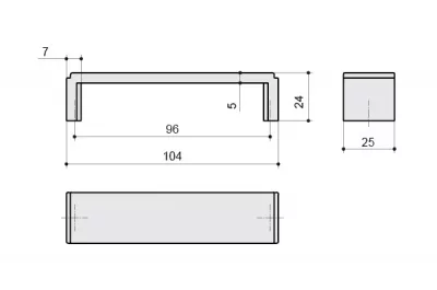 Ручка-скоба 96мм, отделка бронза античная красная