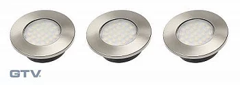 GTV: Комплект квадратных светодиодных светильников BARRI Plus (внутренний), 3x1,5W, 27 диодов, 230VAC, 2700K, теплый белый LD-OBP27CB-53