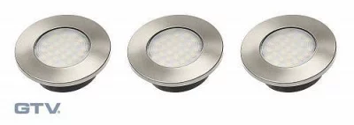 GTV: Комплект квадратных светодиодных светильников BARRI Plus (внутренний), 3x1,5W, 27 диодов, 230VAC, 2700K, теплый белый LD-OBP27CB-53