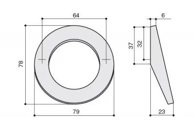 Ручка-кнопка, 64мм, отделка хром глянец