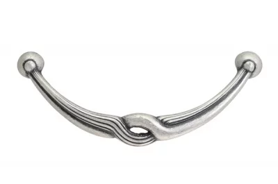 Ручка-скоба 96мм, отделка серебро античное