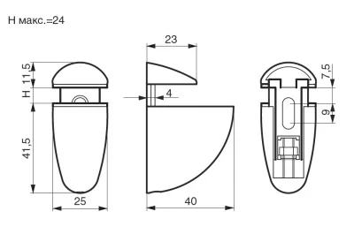 Менсолодержатель "Пеликан", отделка старая бронза, малый, комплект 2 штуки