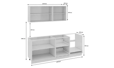 Кухонный гарнитур длиной - 210 см (со шкафом НБ) Кухонный гарнитур длиной - 210 см (со шкафом НБ)