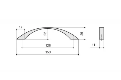 Ручка-скоба 128мм, отделка никель матовый