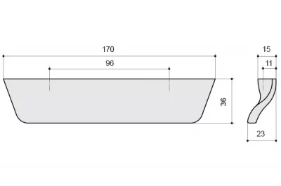 Ручка-скоба 96мм, отделка хром глянец