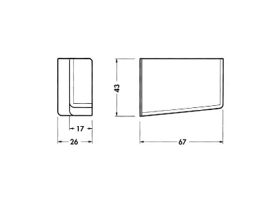 Накладка декоративная для навеса шкафа 806007500DX, пластик, алюминий, правая