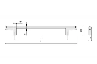 Ручка-скоба 96мм, отделка черный + красный