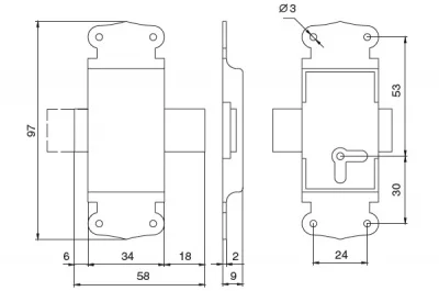 Замок накладной , отделка бронза античная