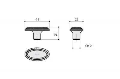 Ручка-кнопка, бронза матовая