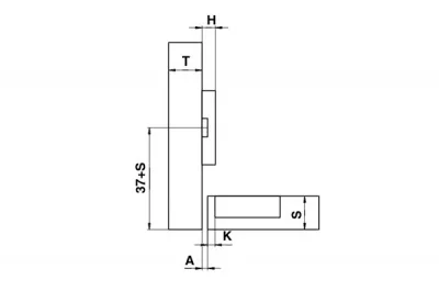 Петля 165 вкладная с доводчиком, 48мм, Clip-on (cam), отделка никель
