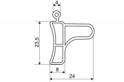Профиль-ручка, цвет Бук, L=2.50м