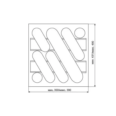Ёмкость в базу 450 для столовых приборов, цвет серый металлик