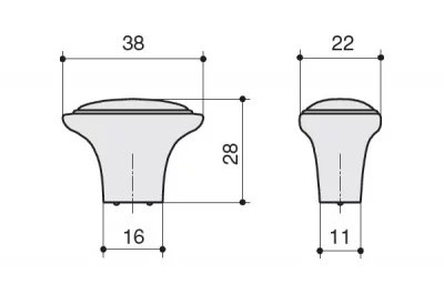 Ручка-кнопка, отделка бронза глянец