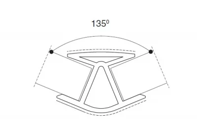 02 Угол 135&quot; двухсторонний Н-150, белый