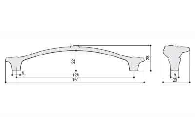 Ручка-скоба 128мм, отделка молочная с золотой патиной Ручка-скоба 128мм, отделка молочная с золотой патиной