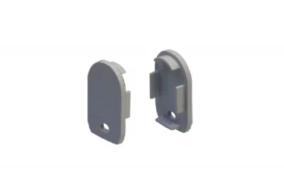 Заглушка с отверстием для профиль-штанги 1930, цвет серый