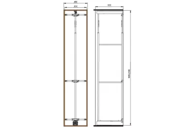 Рама для выдвижной колонны в базу 450, Н=1835/2185, отделка серый