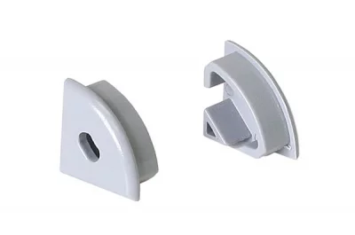 Заглушка с отверстием для профиля 1616, цвет серый