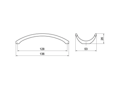Ручка-скоба 128мм, хром черный