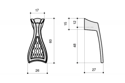 Ручка-кнопка, отделка серебро &quot;Венеция&quot;
