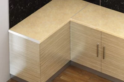 Профиль торцевой R3 для столешницы Н.40, универсальный, алюминий