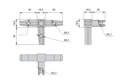 SmartCube Уголок соединительный 4SH, отделка черная