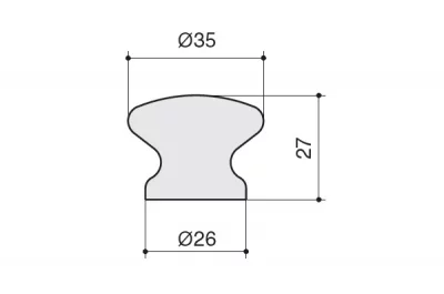 Ручка-кнопка, отделка железо + дерево под покраску