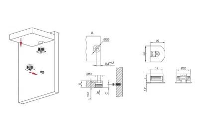 Стяжка эксцентриковая VG20.P для 16 мм ДСП, отделка белая