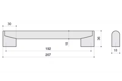 Ручка-скоба 192мм, отделка хром глянец
