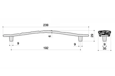 Ручка-скоба 192 мм, отделка золото матовое "Милан"