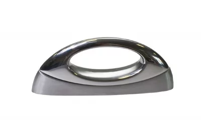 Ручка-скоба 64мм, отделка сталь шлифованная+хром глянец