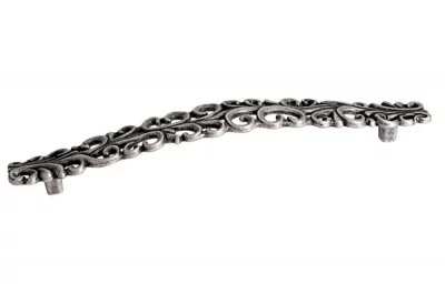 Ручка-скоба 192 мм, отделка старое серебро с блеском