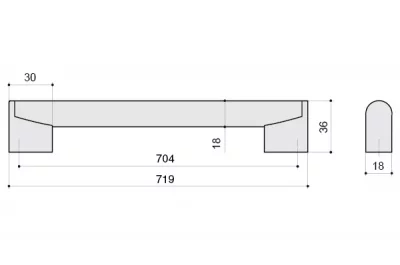 Ручка-скоба 704мм, отделка хром глянец
