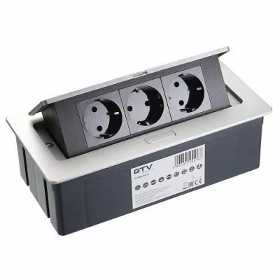 GTV: Удлинитель настольный SOFT 3 розетки AE-PBSC3GS-53 (Schucko), серый, с проводом 1,5 метра: AE-PBSC3GS-53