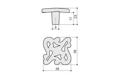 Ручка-кнопка, отделка бронза античная "Флоренция"