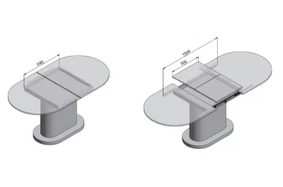 Механизм раздвижения стола Basic, 680 мм, с синхронизатором и стопором