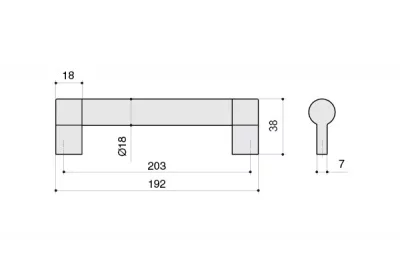 Ручка-скоба 192мм, отделка никель матовый